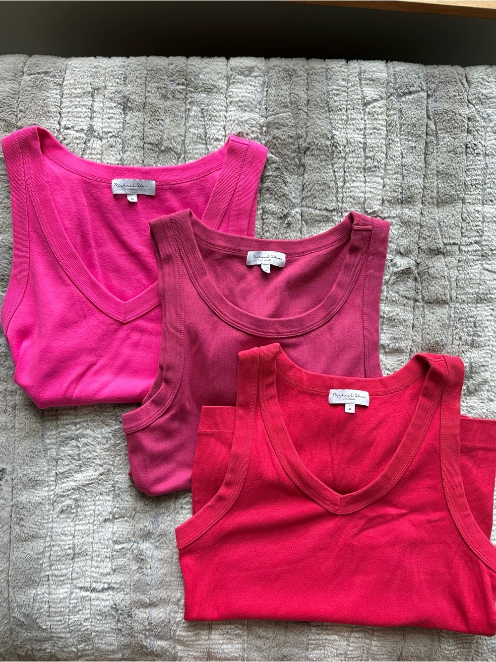 Bundle of 3 Michael Stars 100% cotton Tank Tops - Medium